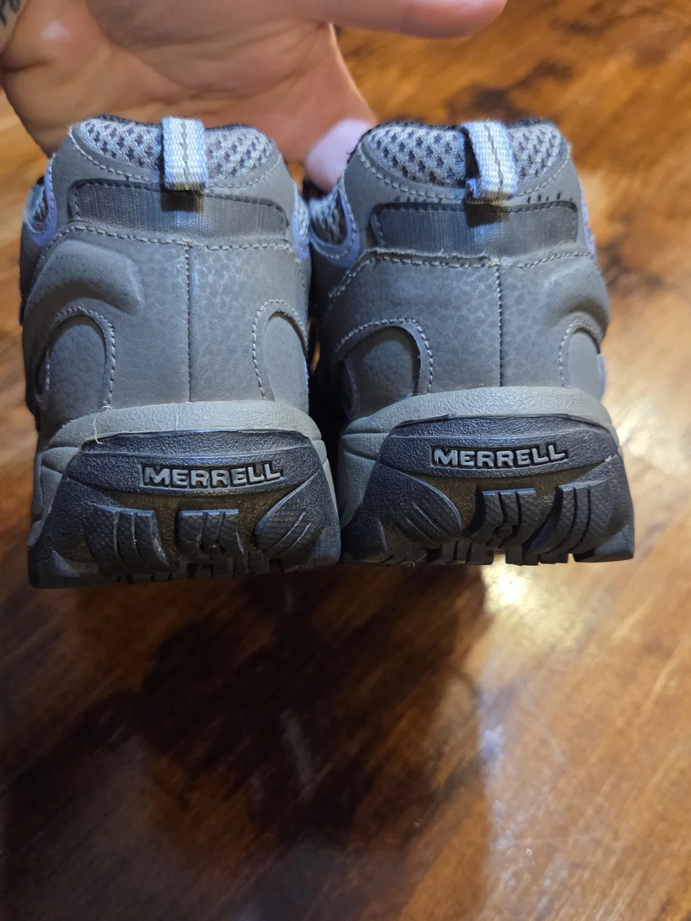 Merrell Moab Mid Waterproof Hiking Boots Big Kid 1.5M Grey Periwinkle Vibram